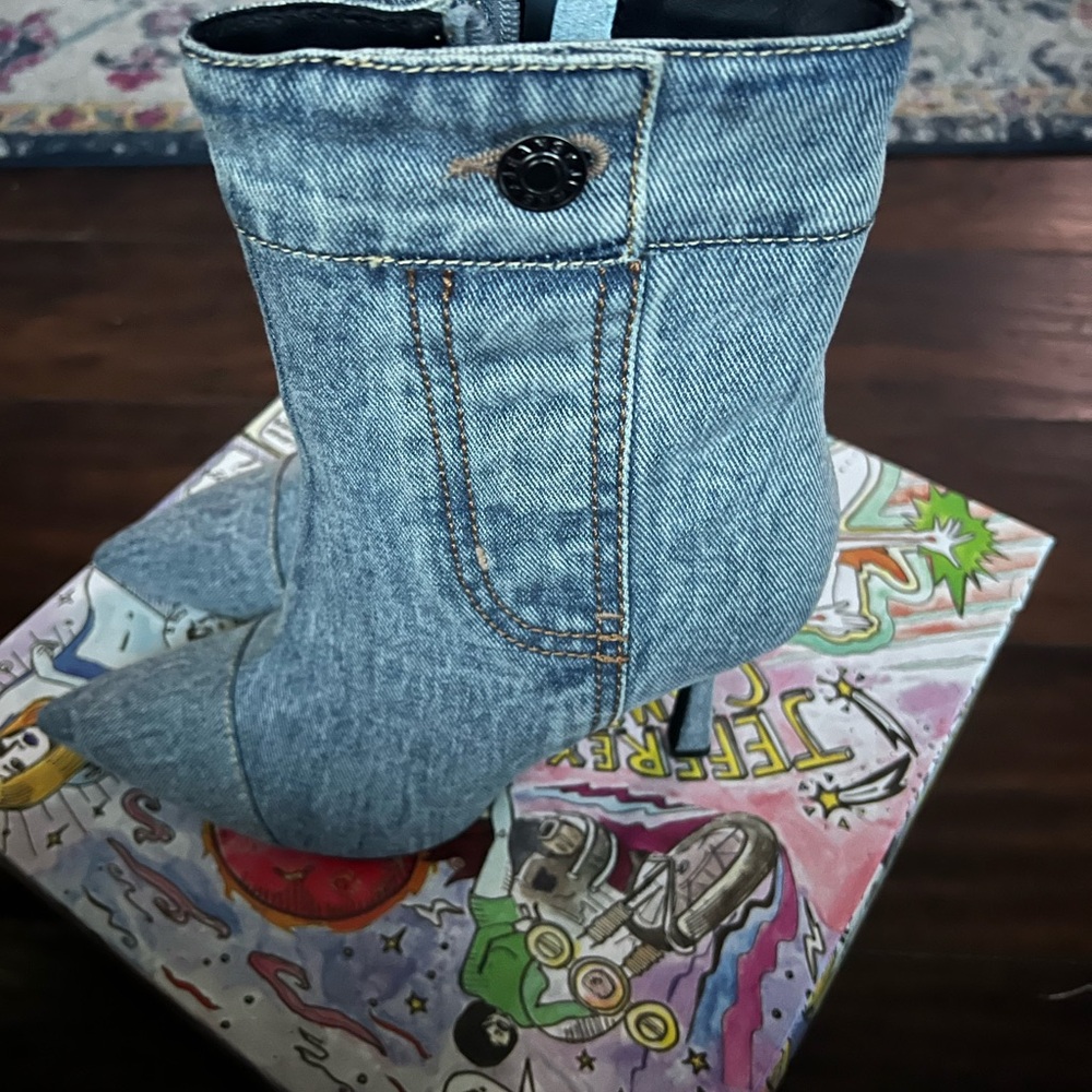 Denim Jeffery Campbell booties.  Worn one time.